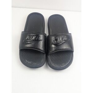 Nike Benassi Slides Men's US 11 Black Logo‎ Strap Shower Pool Sandals